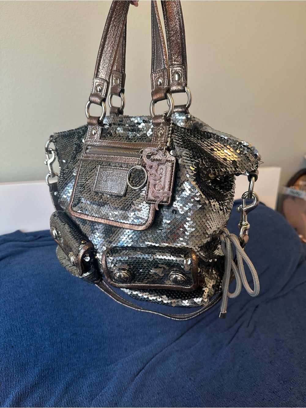 Vintage Coach Poppy Sequin Satchel